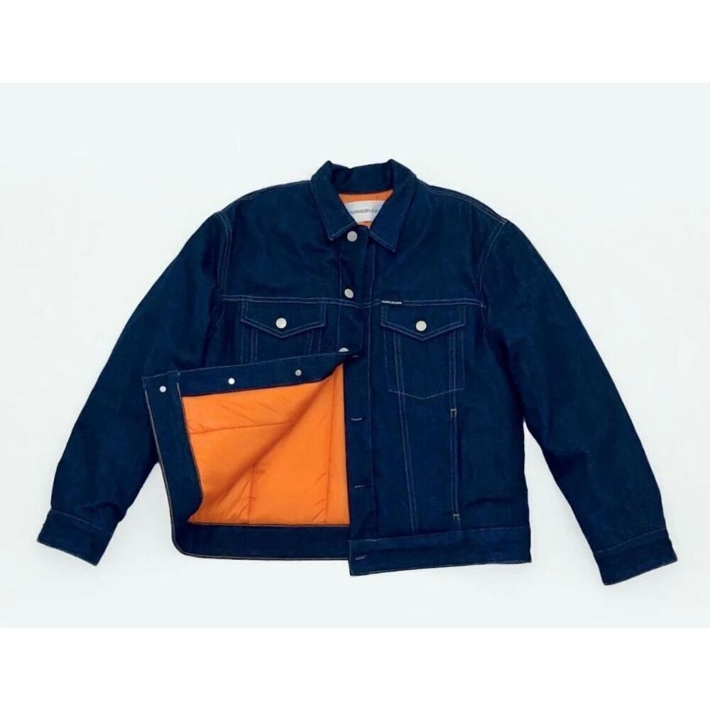 Calvin Klein Jeans Men's Blue and Navy Jacket size M
